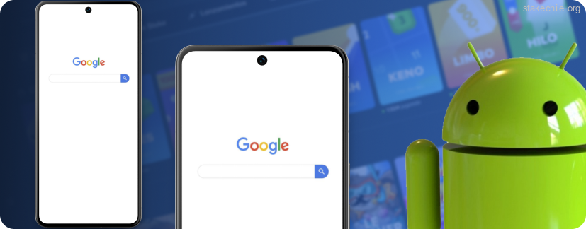 Abre el navegador Chrome en el celular Stake