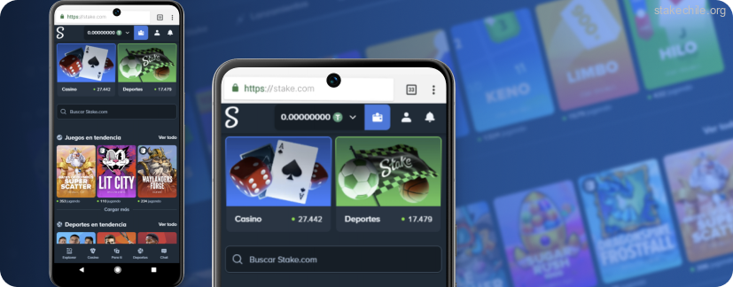 Ingresa a la dirección oficial de Stake