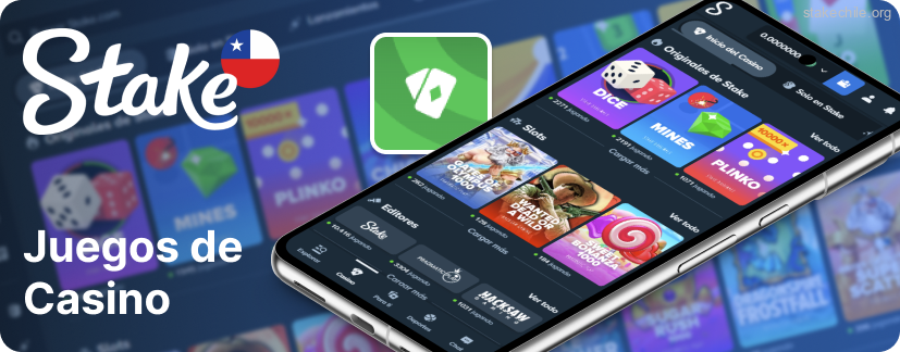 La aplicación Stake ofrece a los usuarios acceso a cuatro categorías de juegos