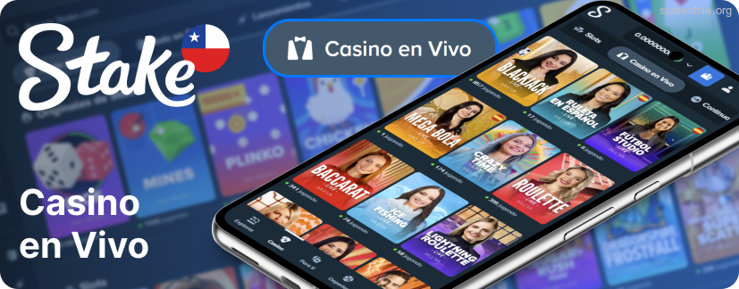 En la sección de casino en vivo de Stake