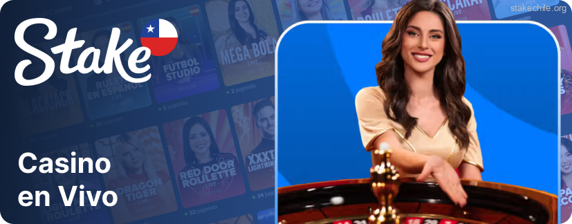 Stake ofrece un casino en vivo con más de 80 salas