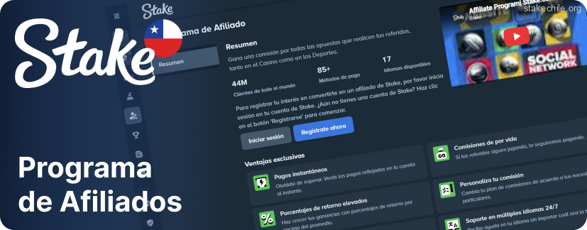 Stake tiene un programa de afiliados